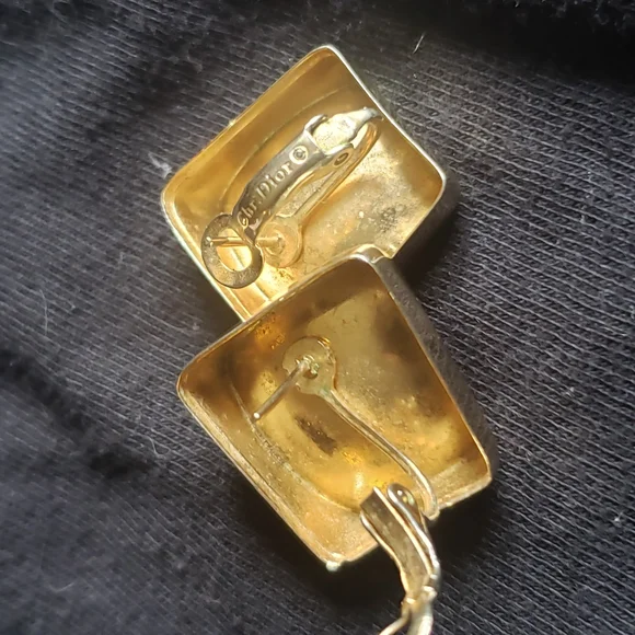 Dior Luxurious Gold Clip-Back PIERCED Earrings - Picture 2 of 5